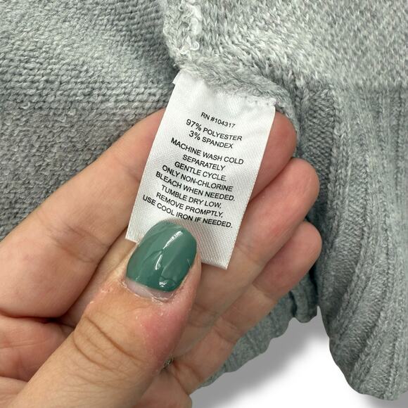 NEW Planet Heart Gray Fair Isle Sweater Size XL Gray White Winter Snow Nordic - Picture 8 of 10